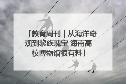 教育周刊｜从海洋奇观到黎族瑰宝 海南高校博物馆很有料