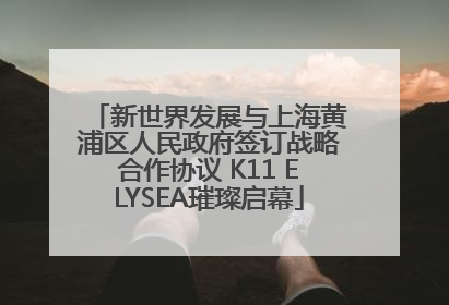 新世界发展与上海黄浦区人民政府签订战略合作协议 K11 ELYSEA璀璨启幕