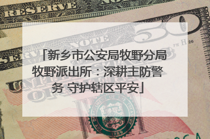 新乡市公安局牧野分局牧野派出所：深耕主防警务 守护辖区平安