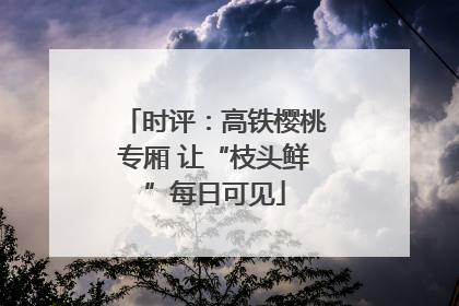 时评：高铁樱桃专厢 让“枝头鲜”每日可见