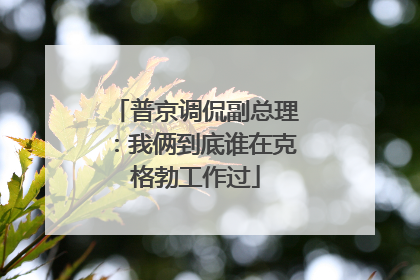普京调侃副总理：我俩到底谁在克格勃工作过