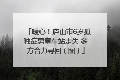 暖心！庐山市6岁孤独症男童车站走失 多方合力寻回（图）