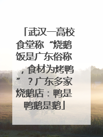 武汉一高校食堂称“烧鹅饭是广东俗称，食材为烤鸭”？广东多家烧鹅店：鸭是鸭鹅是鹅