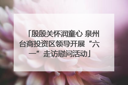 殷殷关怀润童心 泉州台商投资区领导开展“六一”走访慰问活动