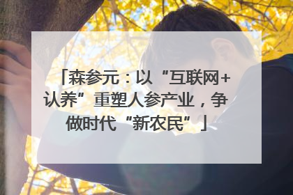 森参元：以“互联网+认养”重塑人参产业，争做时代“新农民”