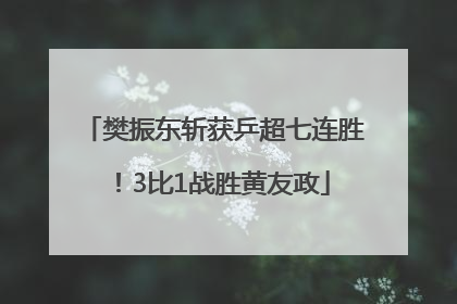 樊振东斩获乒超七连胜！3比1战胜黄友政