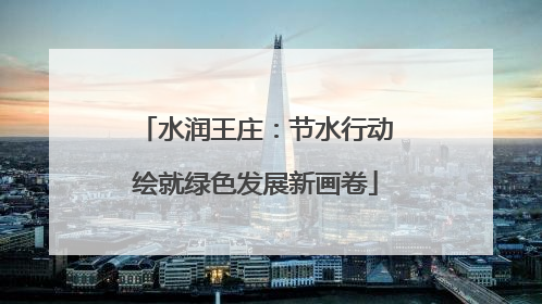 水润王庄：节水行动绘就绿色发展新画卷
