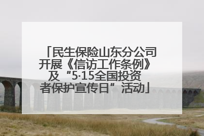 民生保险山东分公司开展《信访工作条例》及“5·15全国投资者保护宣传日”活动