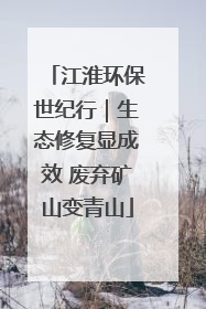 江淮环保世纪行｜生态修复显成效 废弃矿山变青山