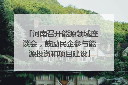 河南召开能源领域座谈会，鼓励民企参与能源投资和项目建设