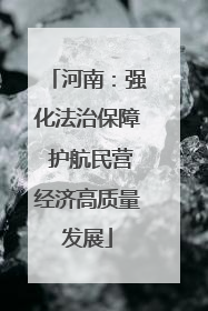 河南：强化法治保障 护航民营经济高质量发展