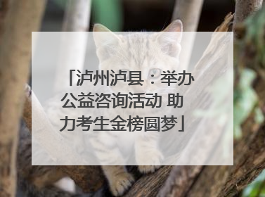 泸州泸县：举办公益咨询活动 助力考生金榜圆梦