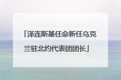 泽连斯基任命新任乌克兰驻北约代表团团长