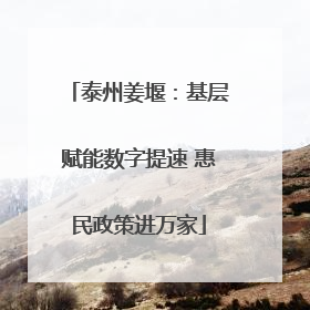 泰州姜堰：基层赋能数字提速 惠民政策进万家