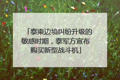 泰柬边境纠纷升级的敏感时期，泰军方宣布购买新型战斗机