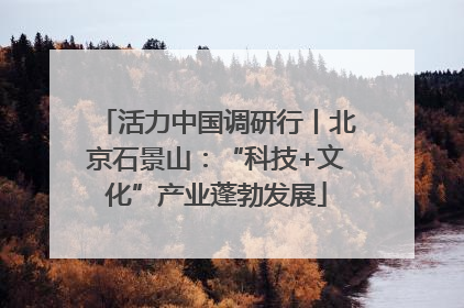 活力中国调研行丨北京石景山：“科技+文化”产业蓬勃发展