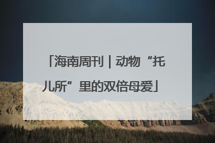海南周刊｜动物“托儿所”里的双倍母爱
