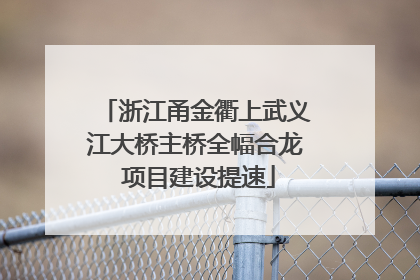 浙江甬金衢上武义江大桥主桥全幅合龙 项目建设提速