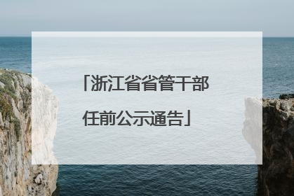 浙江省省管干部任前公示通告