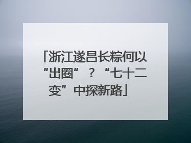 浙江遂昌长粽何以“出圈”？“七十二变”中探新路