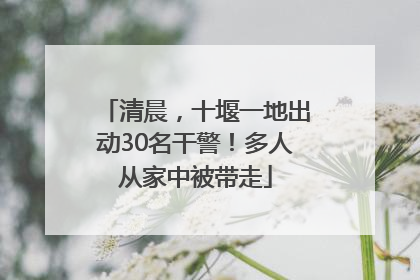 清晨，十堰一地出动30名干警！多人从家中被带走