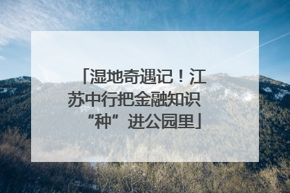 湿地奇遇记！江苏中行把金融知识“种”进公园里