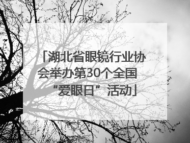 湖北省眼镜行业协会举办第30个全国“爱眼日”活动