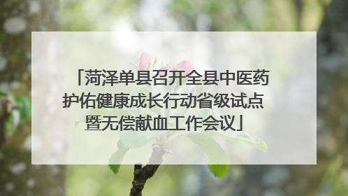 菏泽单县召开全县中医药护佑健康成长行动省级试点暨无偿献血工作会议