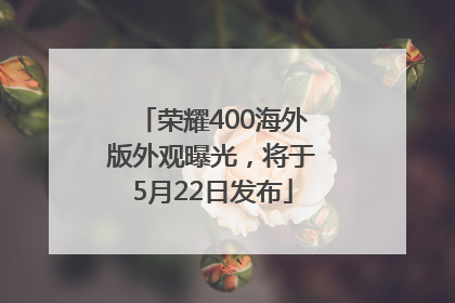 荣耀400海外版外观曝光，将于5月22日发布