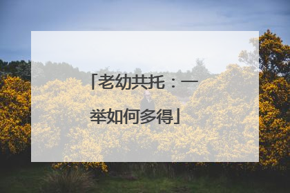 老幼共托：一举如何多得