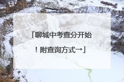 聊城中考查分开始！附查询方式→