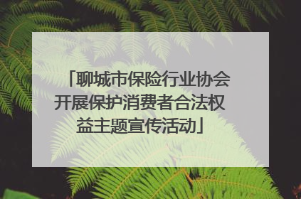 聊城市保险行业协会开展保护消费者合法权益主题宣传活动