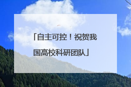 自主可控！祝贺我国高校科研团队