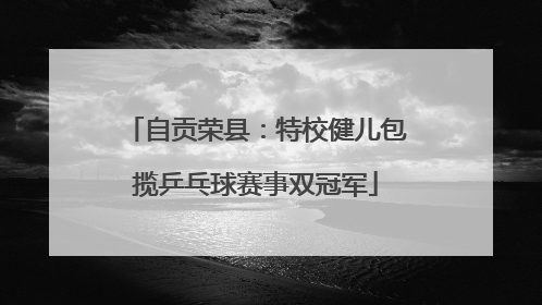 自贡荣县：特校健儿包揽乒乓球赛事双冠军