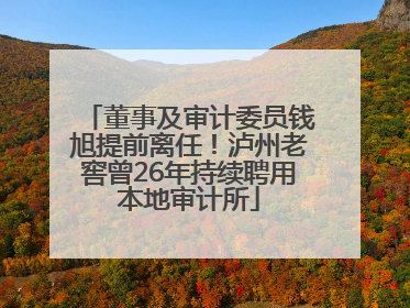 董事及审计委员钱旭提前离任！泸州老窖曾26年持续聘用本地审计所