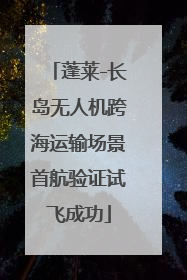 蓬莱-长岛无人机跨海运输场景首航验证试飞成功
