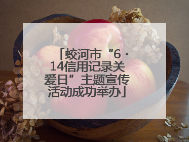 蛟河市“6・14信用记录关爱日”主题宣传活动成功举办