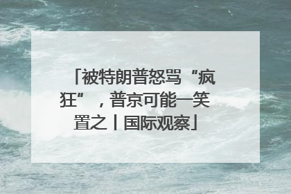 被特朗普怒骂“疯狂”，普京可能一笑置之丨国际观察