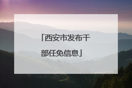 西安市发布干部任免信息
