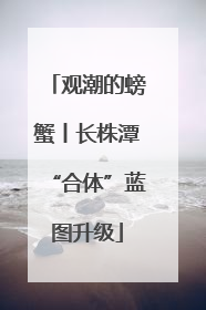观潮的螃蟹丨长株潭“合体”蓝图升级