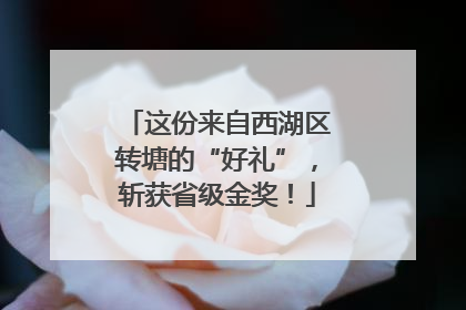 这份来自西湖区转塘的“好礼”，斩获省级金奖！