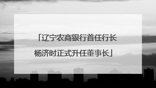 辽宁农商银行首任行长杨济时正式升任董事长
