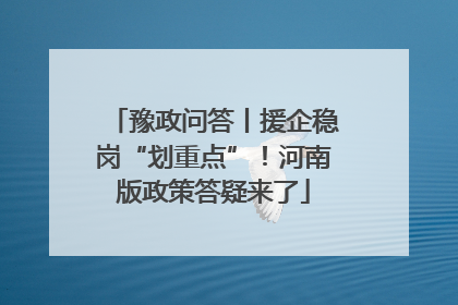 豫政问答丨援企稳岗“划重点”！河南版政策答疑来了