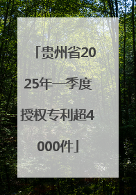 贵州省2025年一季度授权专利超4000件