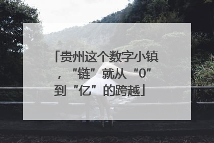 贵州这个数字小镇，“链”就从“0”到“亿”的跨越