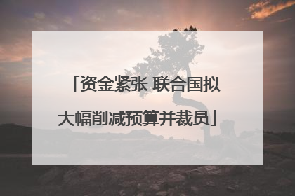 资金紧张 联合国拟大幅削减预算并裁员