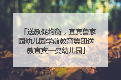 送教促均衡，宜宾鲁家园幼儿园学前教育集团送教宜宾一曼幼儿园