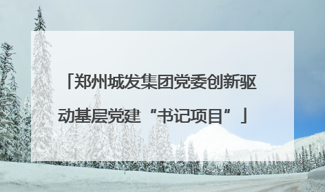 郑州城发集团党委创新驱动基层党建“书记项目”