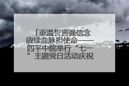 重温誓言强信念 赓续血脉担使命——四平中院举行“七一”主题党日活动庆祝建党104周年