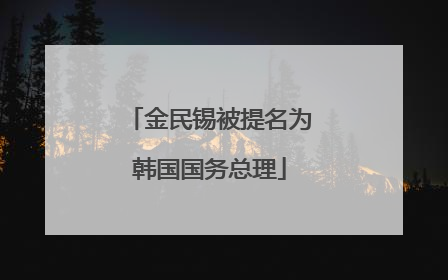 金民锡被提名为韩国国务总理